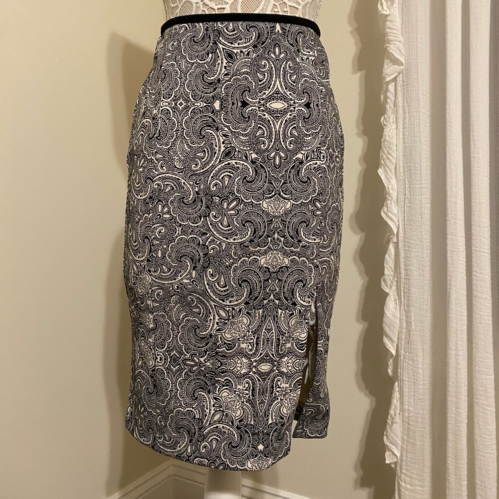 Black & white pencil skirt